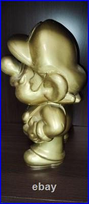 Nintendo Super Mario Gold Figure Store Display Stand Used Very Rare