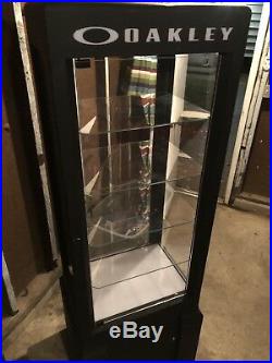 OAKLEY DISPLAY CASE 6ft TALL METAL WITH GLASS SHELVES RETRO COLLECTIBLE RARE