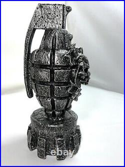 Oakley Custom Grenade Bomb Trophy Statue Silver Skull Rare Display Solid X-Metal