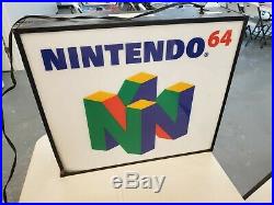 Official NINTENDO 64 Logo Light UP Store Sign Display N64 RARE Working Condition