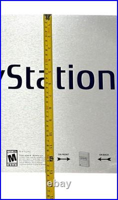 Official PlayStation 2 PS2 Aluminum Metal Store Display Sign Man Cave Rare 24in