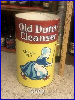 Old Dutch Cleanser Sign Advertising Store Display Rare 1960s Large Can