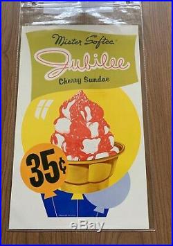 Original 4 Mr Softee ice cream truck menu posters 1960s Rare 8 Menus In Total