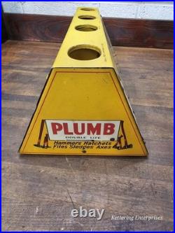 Original Antique Plumb Hammer Axe Hatchet Metal Store Display Rack Sign RARE Original Antique Plumb Hammer Axe Hatchet Metal Store Display Rack Sign RARE