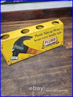 Original Antique Plumb Hammer Axe Hatchet Metal Store Display Rack Sign RARE Original Antique Plumb Hammer Axe Hatchet Metal Store Display Rack Sign RARE