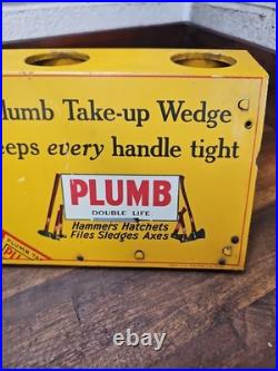 Original Antique Plumb Hammer Axe Hatchet Metal Store Display Rack Sign RARE Original Antique Plumb Hammer Axe Hatchet Metal Store Display Rack Sign RARE
