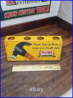 Original Antique Plumb Hammer Axe Hatchet Metal Store Display Rack Sign RARE Original Antique Plumb Hammer Axe Hatchet Metal Store Display Rack Sign RARE