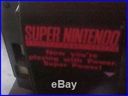 Original Working Super Nintendo Countertop Store Display SNES Kiosk sign RARE