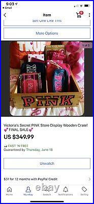 PINK by Victorias Secret Wooden Drawer Organizer Rare, Final Price Drop