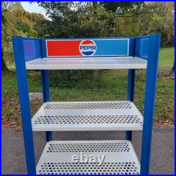 Pepsi Soda Pop Vintage Metal Store Display Shelf Advertising Promo RARE