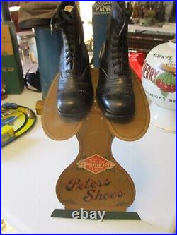 Peter's Shoes Diamond Brand St. Louis tin lithIo shoe store display, RARE