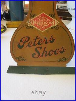 Peter's Shoes Diamond Brand St. Louis tin lithIo shoe store display, RARE