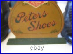 Peter's Shoes Diamond Brand St. Louis tin lithIo shoe store display, RARE