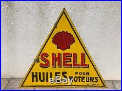 Plaque émaillé SHELL 1930 Email Japy Neuhaus Paris Rare Modele Huile Oil bidon