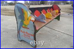 Poll Parrot Shoes Wooden Bench 8 Foot RARE 1949 Shoe Store