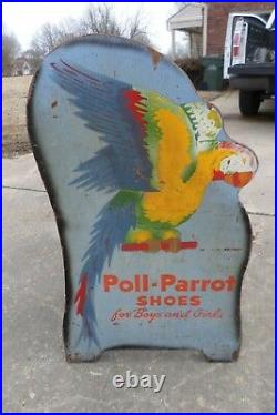 Poll Parrot Shoes Wooden Bench 8 Foot RARE 1949 Shoe Store