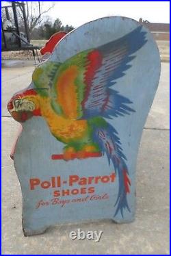 Poll Parrot Shoes Wooden Bench 8 Foot RARE 1949 Shoe Store