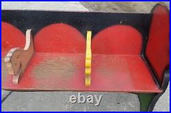 Poll Parrot Shoes Wooden Bench 8 Foot RARE 1949 Shoe Store