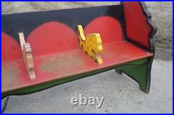 Poll Parrot Shoes Wooden Bench 8 Foot RARE 1949 Shoe Store