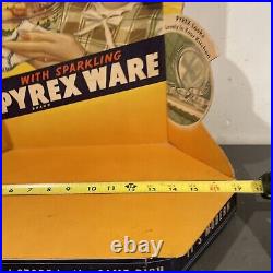 Pyrex Advertisement Store Display Cardboard Sign Rare Vintage 1944