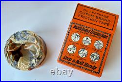 RARE 1920s DUTCH BRAND FRICTION TAPE Store Display Box NOS 16 Rolls Van Cleef