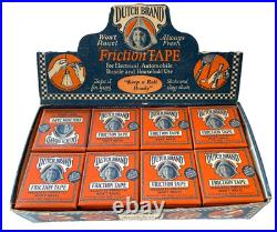 RARE 1920s DUTCH BRAND FRICTION TAPE Store Display Box NOS 16 Rolls Van Cleef