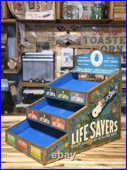 RARE 1920s Life Savers Candy Counter Display Rack Tin Litho Advertising Store