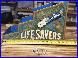 RARE 1920s Life Savers Candy Counter Display Rack Tin Litho Advertising Store