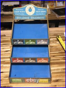 RARE 1920s Life Savers Candy Counter Display Rack Tin Litho Advertising Store
