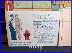 RARE 1930 LAMPVILLE Service Station Store Display GE Edison Mazda Lamps Litho Ad