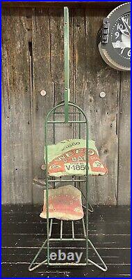 RARE 1930s Weed Chains Gas Station Advertising Display Rack & Double Sided Sign