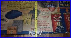 RARE 1934 Quaker Oats PUFFED WHEAT Babe Ruth Baseball Yankees Store Display SIGN RARE 1934 Quaker Oats PUFFED WHEAT Babe Ruth Baseball Yankees Store Display SIGN