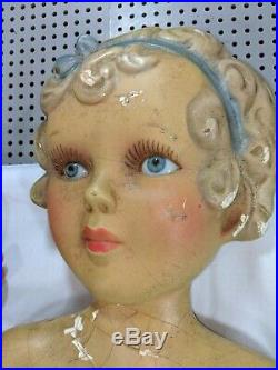 RARE 1936 Art Deco Flapper 39 mannequin Korrect-Way Glass Eyes store display