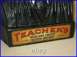 RARE 1940's TEACHERS SCOTCH WHISKY FIGURE BACK BAR DISPLAY in PAPER MACHE