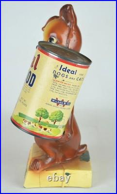 RARE 1940s IDEAL DOG FOOD PUPPY PET STORE ADVERTISING DISPLAY CAN-MILLER STUDIO