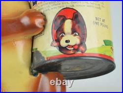 RARE 1940s IDEAL DOG FOOD PUPPY PET STORE ADVERTISING DISPLAY CAN-MILLER STUDIO