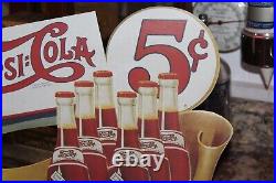 RARE 1940s PEPSI COLA BIGGER BETTER STORE DISPLAY SIGN SODA POP FOUNTIAN COKE 66