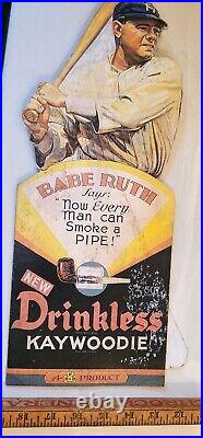 RARE 1940s Yankees Babe Ruth Kaywoodie TOBACCO 15.5x6.5 Die-Cut Store Display