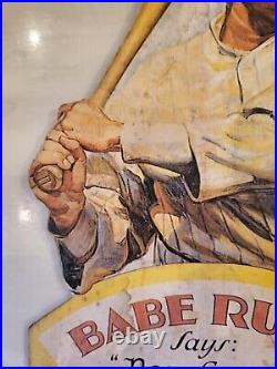 RARE 1940s Yankees Babe Ruth Kaywoodie TOBACCO 15.5x6.5 Die-Cut Store Display