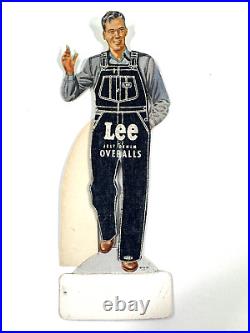 RARE 1950's H. D. Lee Denim Overalls 8 standing store advertising display