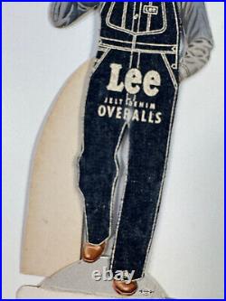 RARE 1950's H. D. Lee Denim Overalls 8 standing store advertising display