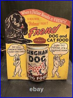RARE 1950s NOS DOG FOOD CAN COUNTER TOP DISPLAY DOGS&CATS PETS ANIMALS? LQQK