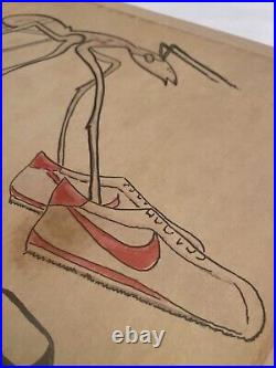 RARE 1982 VINTAGE Nike ORIGINAL Advertising ART RED SHOE Ant Store Display Sign