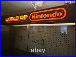 RARE 1990's World Of Nintendo 2-pc Lighted Original Store Display Cabinet