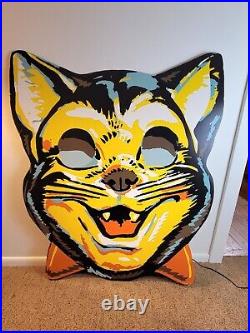 RARE 2003 GIANT Target Halloween Cat Mask Cardboard Display 4' Sign CSA Design