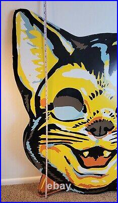 RARE 2003 GIANT Target Halloween Cat Mask Cardboard Display 4' Sign CSA Design