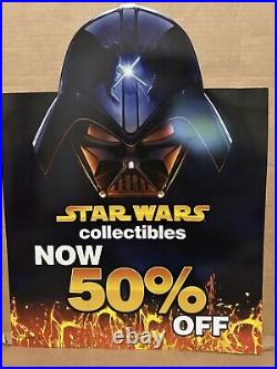 RARE 2005 Blockbuster Store Display Sign STAR WARS Promo 2 Sided Vinyl Poster