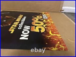 RARE 2005 Blockbuster Store Display Sign STAR WARS Promo 2 Sided Vinyl Poster