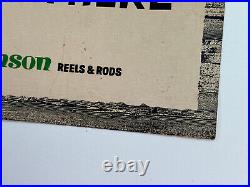 RARE 70s 80s Johnson Reels & Rods Advertising Store Display SIgn fishing