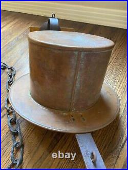 RARE ANTIQUE HATTER TOP HAT ADVERTISING TRADE SIGN With BRACKETS